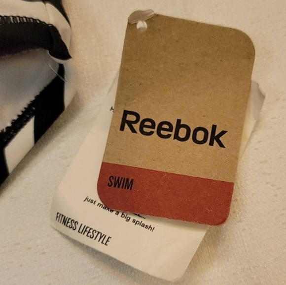 Reebok Sano Kerry Striped Contrast Waist Bikini Bottom Size Medium - Picture 5 of 8